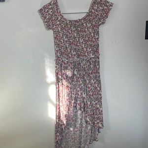 Dress slit in the front with built in shorts